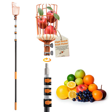 Fruit Picker Pole with Basket Telescoping