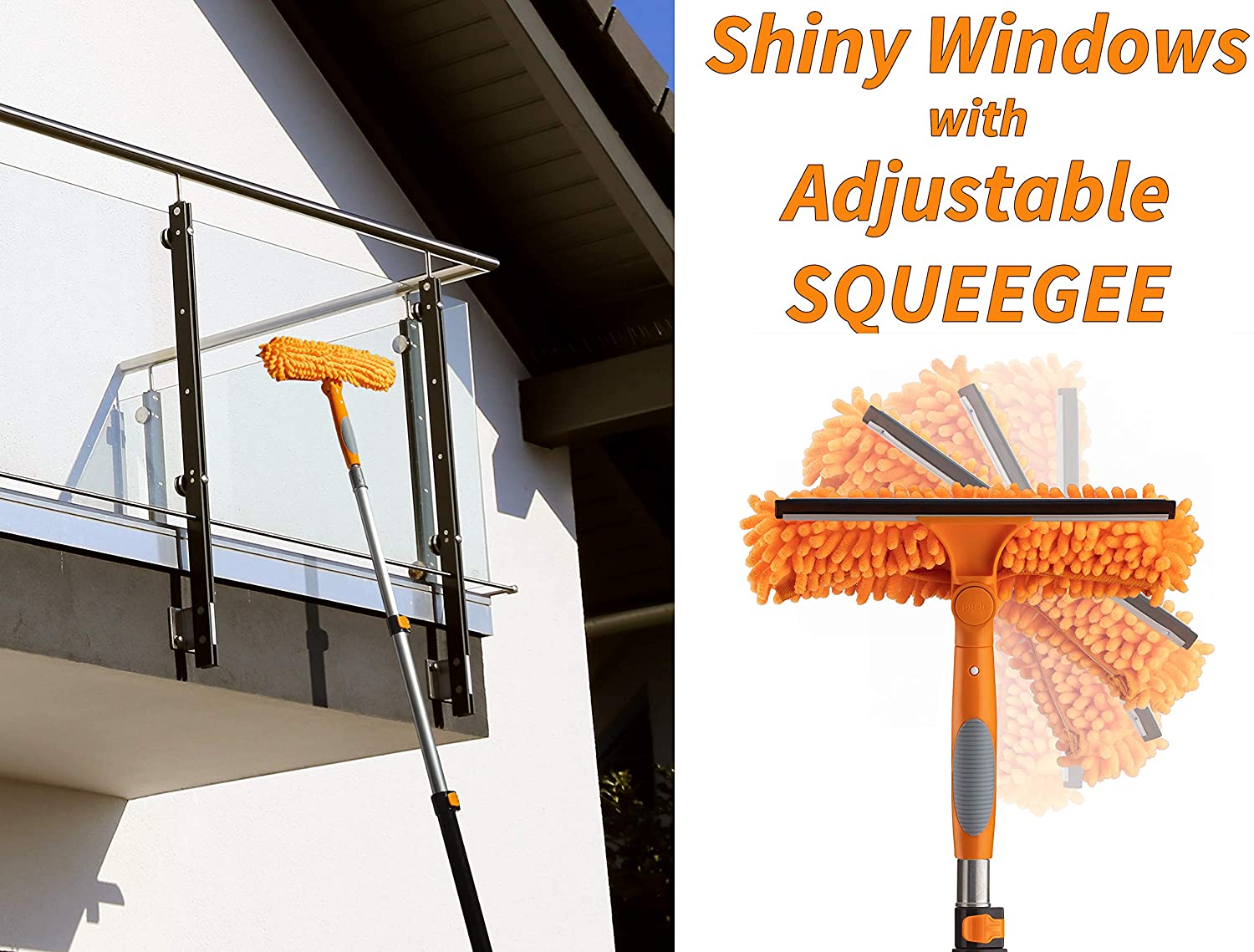 Window Cleaning Kit Multi Use Squeegee Long Telescopic Handle Sponge 5 —  AllTopBargains