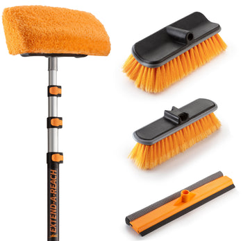 Exterior House Cleaning Brush Set with Extension Pole -The Ultimate Extension Scrub Brush Set